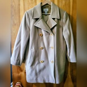 L.L. Bean Women's Tan Double-Breasted Pea Coat